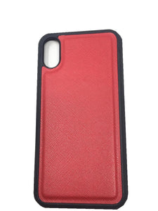 Funda Dura Generica para iPhone X Celular Piel Saffiano Colores