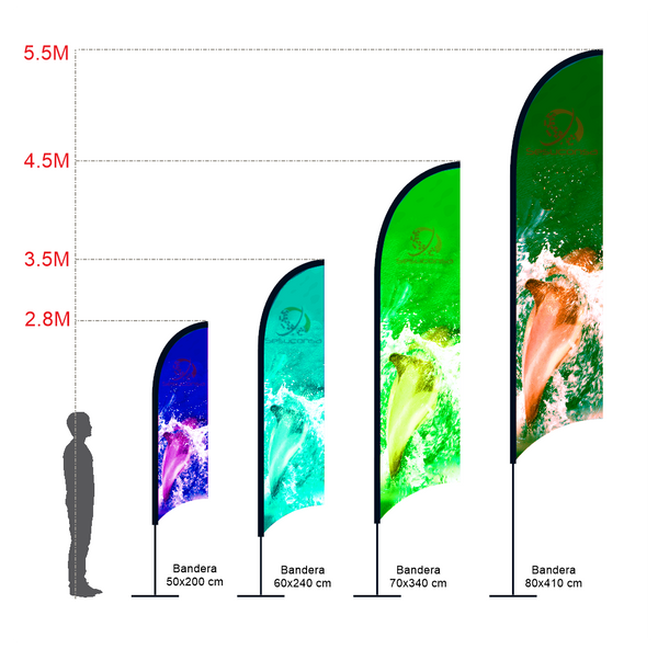 1 Asta De Bandera 4.5m Flag Banner Feather Flag Pole