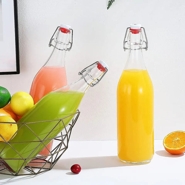 12 Botellas De Vidrio + Tapón Mecánico 500ml