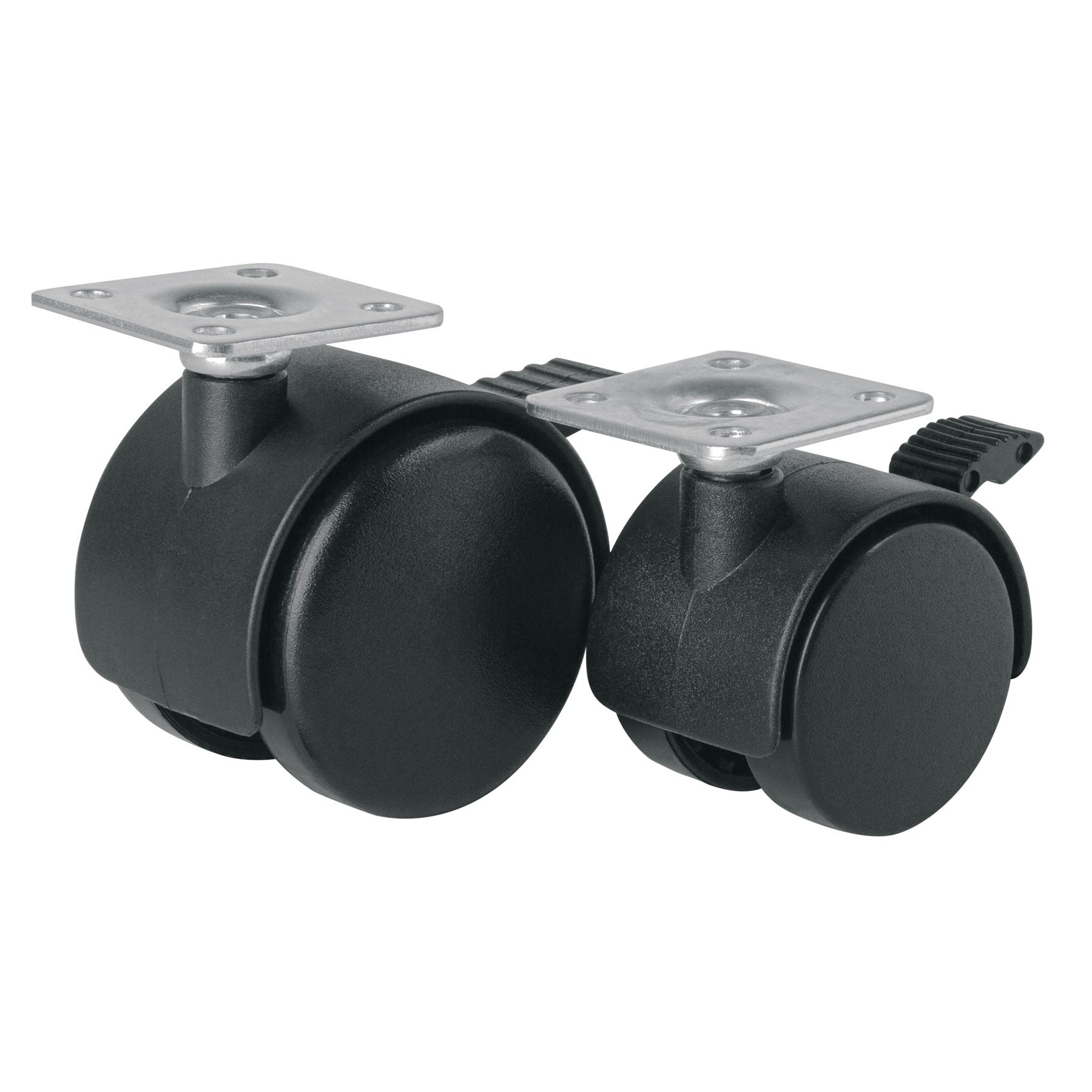 Rodaja Nylon Tipo Yoyo Placa Móvil 40mm Con freno Paq 4 pzs