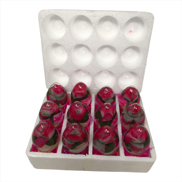 Rosas Encapsuladas en Agua Luz Led Pack 12pz San Valentin