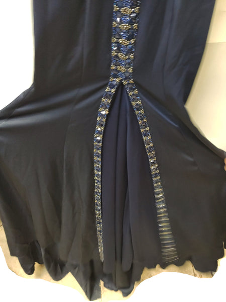 Vestido De Fiesta Terani Couture Mod Navy Talla 4 Color Azul